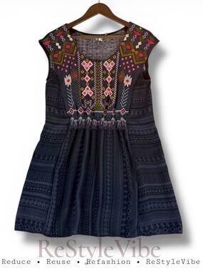 OS ONE SEPTEMBER ANTHROPOLOGIE Women’s Size M Dress Embroidered Mini Length